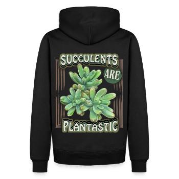 Illustration succulente, dicton drôle, jeu de mots - Sweat à capuche Premium bio Homme - noir - Dos - Nico (187cm)