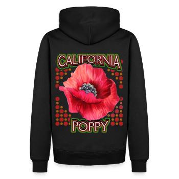 Mohn, Kalifornische Mohnblume, California-Poppy - Männer Premium Bio Hoodie - Schwarz - Hinten - Nico (187cm)