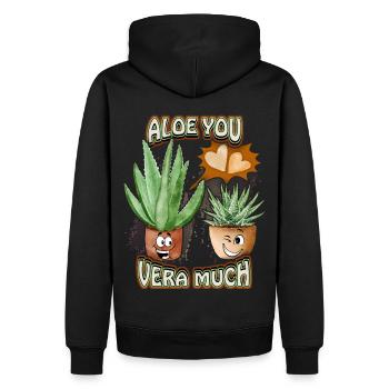 Aloe Vera, Blumen Valentinstag lustiger Spruch Pun - Männer Premium Bio Hoodie - Schwarz - Hinten - Nico (187cm)