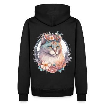 Mignon American Curl Cat Fleur Crown Cats Pet Kitte - Sweat à capuche Premium bio Homme - noir - Dos - Nico (187cm)