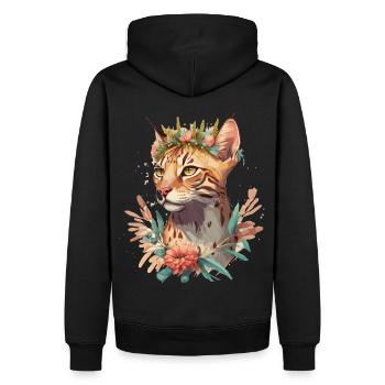 Cute Bengal Cat Flower Crown Cats Pet Kitten - Männer Premium Bio Hoodie - Schwarz - Hinten - Nico (187cm)