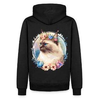 Cute Birman Cat Flower Crown Cats Pet Kitten - Männer Premium Bio Hoodie - Schwarz - Hinten - Nico (187cm)