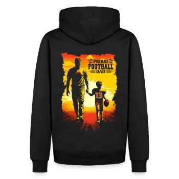 Cadeau de la fête des pères du football américain - Sweat à capuche Premium bio Homme - noir - Dos - Nico (187cm)