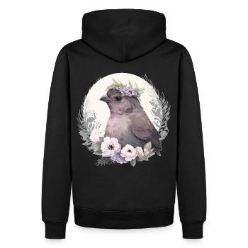 Cute Finch Bird Flower Crown Pet Birds - Männer Premium Bio Hoodie - Schwarz - Hinten - Nico (187cm)