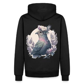 Mignon pigeon colombe oiseau couronne couronne oiseaux de compagnie - Sweat à capuche Premium bio Homme - noir - Dos - Nico (187cm)