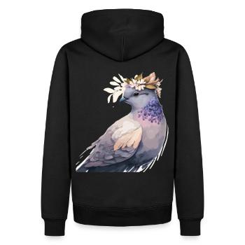 Mignon pigeon colombe oiseau couronne couronne oiseaux de compagnie - Sweat à capuche Premium bio Homme - noir - Dos - Nico (187cm)