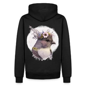 Cute Finch Bird Flower Crown Pet Birds - Männer Premium Bio Hoodie - Schwarz - Hinten - Nico (187cm)