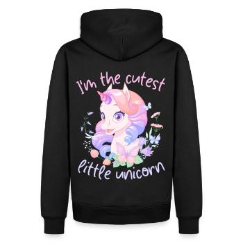 Licorne Kawaii, fille licorne, disant - Sweat à capuche Premium bio Homme - noir - Dos - Nico (187cm)