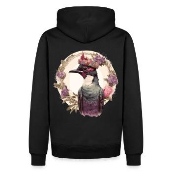 Watercolor Woodpecker Bird Flower Crown Pet Birds - Männer Premium Bio Hoodie - Schwarz - Hinten - Nico (187cm)