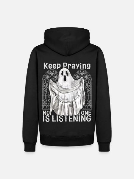 Uncanny Ghost, Ghost Gothic Saying - Men’s Premium Organic Hoodie - black