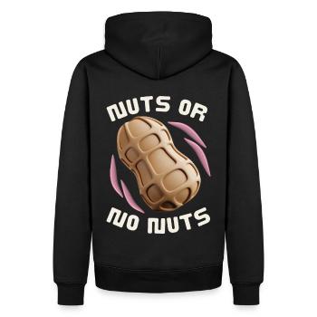 Erdnüsse, 3D Stil, lustiger Spruch Nuts-Or-No-Nuts - Männer Premium Bio Hoodie - Schwarz - Hinten - Nico (187cm)