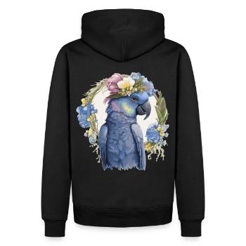 Mignon Jacinthe Ara Perroquet Oiseau Fleur Couronne Bet B - Sweat à capuche Premium bio Homme - noir - Dos - Nico (187cm)