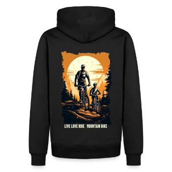 Father and son mountain bike mountain biker gift - Men’s Premium Organic Hoodie - black - Back - Nico (187cm)