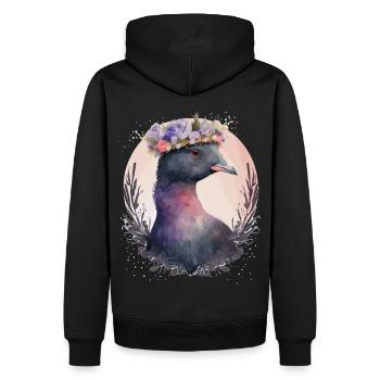 Mignon foulque Bird Watching Flower Crown Floral Birdin - Sweat à capuche Premium bio Homme - noir - Dos - Nico (187cm)