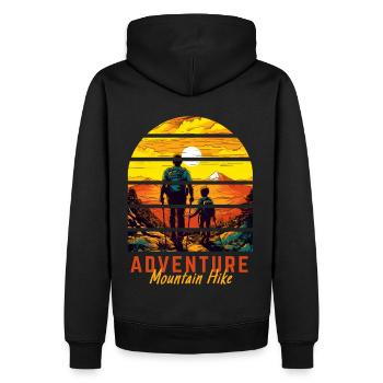 Wandern Outdoor Wanderer Vater und Sohn Geschenk - Männer Premium Bio Hoodie - Schwarz - Hinten - Nico (187cm)