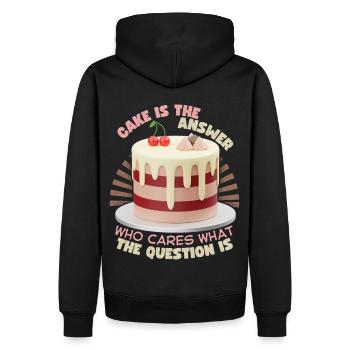 Torte, Bäcker, Kuchen backen lustiger Spruch - Männer Premium Bio Hoodie - Schwarz - Hinten - Nico (187cm)