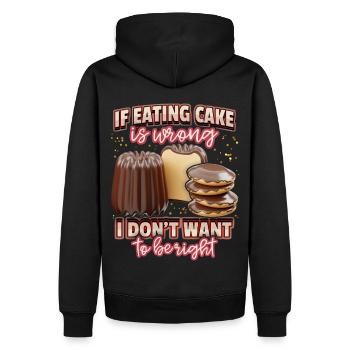 Kuchen und Torte, Backen lustiger Spruch - Männer Premium Bio Hoodie - Schwarz - Hinten - Nico (187cm)