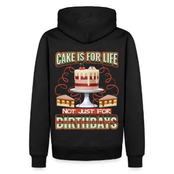 Geburtstag, Geburtstagstorte, 3D Kuchen Spruch - Männer Premium Bio Hoodie - Schwarz - Hinten - Nico (187cm)