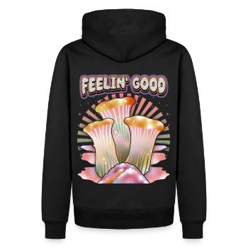 Magic Mushrooms, Psychedelische Pilze, Spruch - Männer Premium Bio Hoodie - Schwarz - Hinten - Nico (187cm)