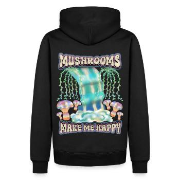 Magic Mushrooms, Psychedelische Pilze Surrealismus - Männer Premium Bio Hoodie - Schwarz - Hinten - Nico (187cm)