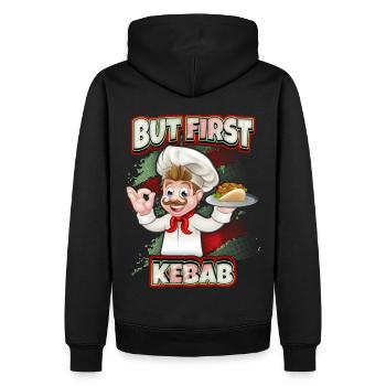Lustiger Kebab Spruch, Kebab Chef, Döner Kebap - Männer Premium Bio Hoodie - Schwarz - Hinten - Nico (187cm)