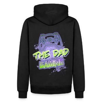 Gaming-Dad, lustiger Spruch - Männer Premium Bio Hoodie - Schwarz - Hinten - Nico (187cm)