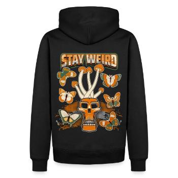Magic Mushrooms, Psychedelic, Skull, Mushrooms - Men’s Premium Organic Hoodie - black - Back - Nico (187cm)