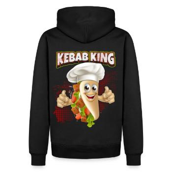Kebab King, Lustiger Kebab Spruch, Döner Kebap - Männer Premium Bio Hoodie - Schwarz - Hinten - Nico (187cm)