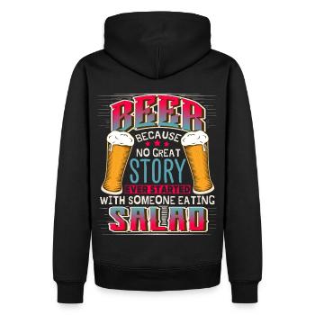 Bier, Lustiger Spruch, Witz für Biertrinker - Männer Premium Bio Hoodie - Schwarz - Hinten - Nico (187cm)