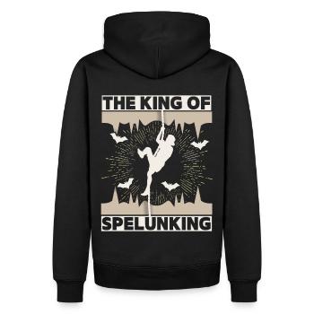 Spelunking, spéléologue spéléologie, disant - Sweat à capuche Premium bio Homme - noir - Dos - Nico (187cm)