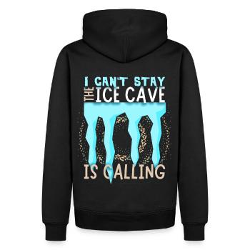 Spéléologue, Ice Cave Ice Cave Research Saying - Sweat à capuche Premium bio Homme - noir - Dos - Nico (187cm)