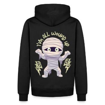 Cartoon Mummy, Funny Mummy, Saying - Men’s Premium Organic Hoodie - black - Back - Nico (187cm)