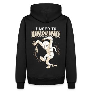 Funny saying, cartoon mummy, funny mummy - Men’s Premium Organic Hoodie - black - Back - Nico (187cm)