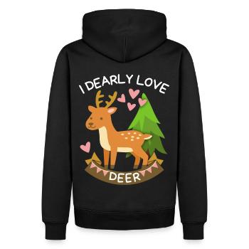 Drôle de dicton avec cerf, I-Love-Deer, Pun - Sweat à capuche Premium bio Homme - noir - Dos - Nico (187cm)
