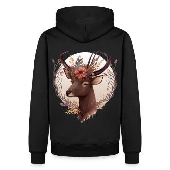 Aquarelle mignonne Antilope Couronne Couronne Safari Anima - Sweat à capuche Premium bio Homme - noir - Dos - Nico (187cm)