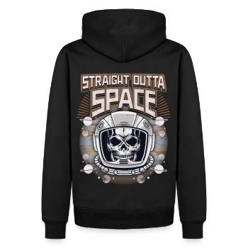 Crâne, crâne, astronaute-cosmonaute Dicton - Sweat à capuche Premium bio Homme - noir - Dos - Nico (187cm)
