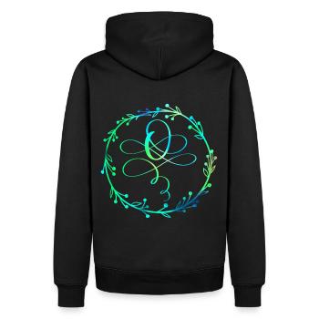 Monogramme, Lettre O, Ornement de calligraphie - Sweat à capuche Premium bio Homme - noir - Dos - Nico (187cm)