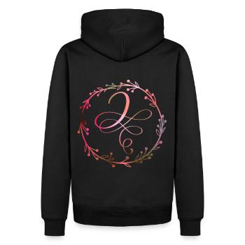 Monogram, Letter J, Calligraphy Ornament - Men’s Premium Organic Hoodie - black - Back - Nico (187cm)