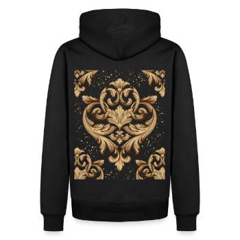 Baroque, Baroque Design, Baroque Boho Ornament - Men’s Premium Organic Hoodie - black - Back - Nico (187cm)
