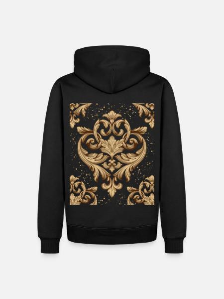 Barock, Barock-Design, Baroque Boho-Ornament - Männer Premium Bio Hoodie - Schwarz