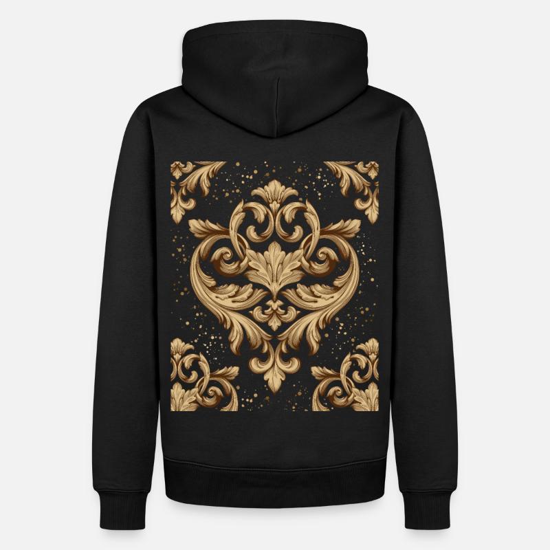 Barock, Barock-Design, Baroque Boho-Ornament - Männer Premium Bio Hoodie - Schwarz