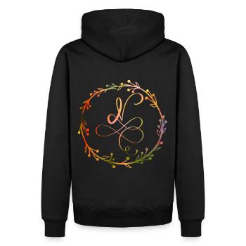 Monogramme, Lettre N, Ornement de calligraphie - Sweat à capuche Premium bio Homme - noir - Dos - Nico (187cm)