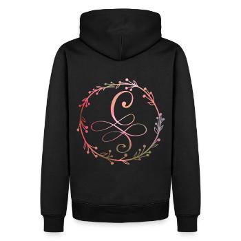Monogramme, Lettre C, Ornement de calligraphie - Sweat à capuche Premium bio Homme - noir - Dos - Nico (187cm)
