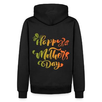 Bonne fête des mères, fête des mères, typographie - Sweat à capuche Premium bio Homme - noir - Dos - Nico (187cm)