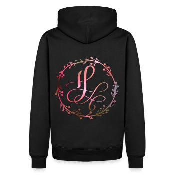 Monogram, Letter H, Calligraphy Ornament - Men’s Premium Organic Hoodie - black - Back - Nico (187cm)