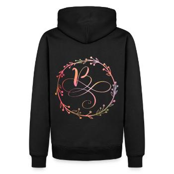 Monogramme, Lettre B, Ornement de calligraphie - Sweat à capuche Premium bio Homme - noir - Dos - Nico (187cm)