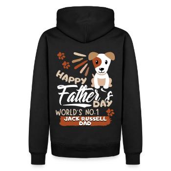 Fête des Pères Jack-Russell Papa, cadeau de la fête des Pères - Sweat à capuche Premium bio Homme - noir - Dos - Nico (187cm)
