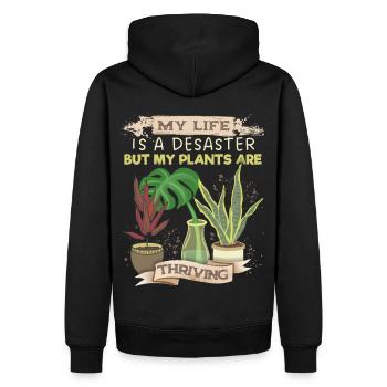 Plant-Daddy Plant-Mommy, lustiger Pflanzen Spruch - Männer Premium Bio Hoodie - Schwarz - Hinten - Nico (187cm)