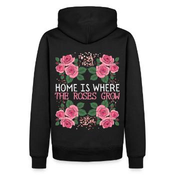 Roses vintage, Roses Decor, Drôle de dicton - Sweat à capuche Premium bio Homme - noir - Dos - Nico (187cm)