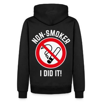 Non-fumeur – je l’ai fait! (3C / W) - Sweat à capuche Premium bio Homme - noir - Dos - Nico (187cm)